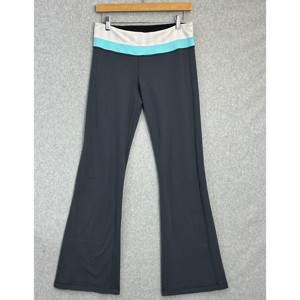 Lululemon Size 8 Reversible Groove Pant Flare Leg Charcoal Gray Black Yoga Pants